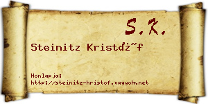 Steinitz Kristóf névjegykártya